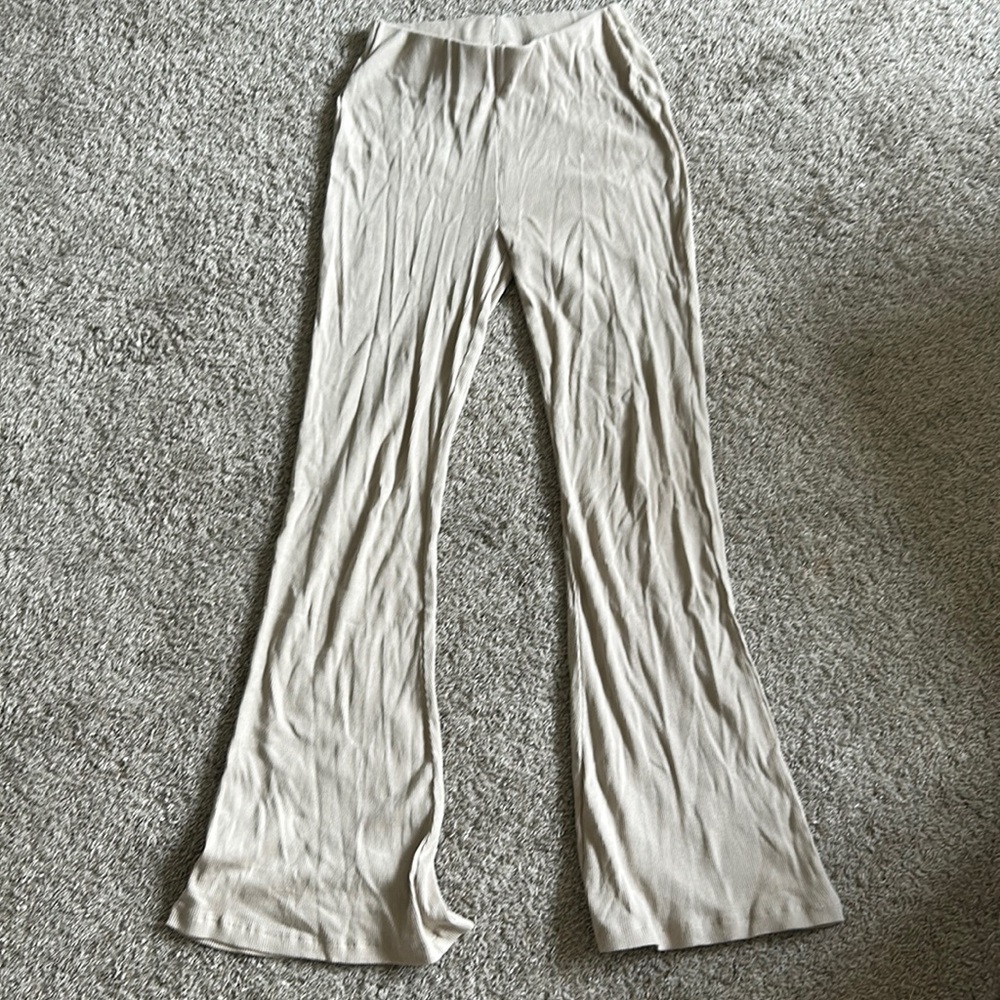 S Small Tan Corduroy Athletic Leggings Flared